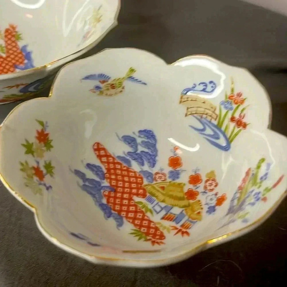 Asahi Japan Sato Gordon Collection Porcelain Lotus Bowls Iris Garden - Picture 2 of 4